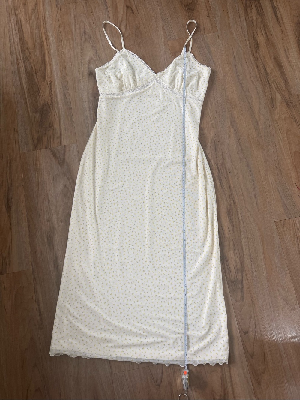 Abound Cream Maxi Slip Dress with Tiny Yellow Floral Print